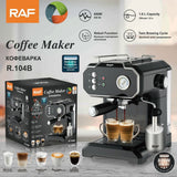 Darrahopens Appliances > Kitchen Appliances > Coffee Machines & Accessories Semi-Automatic Espresso Coffee Machine with Steam Wand for Home and Small Office Use, Dual Cup Extraction, Milk Frother for Cappuccino Latte Macchiato (Black)