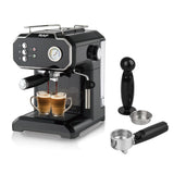Darrahopens Appliances > Kitchen Appliances > Coffee Machines & Accessories Semi-Automatic Espresso Coffee Machine with Steam Wand for Home and Small Office Use, Dual Cup Extraction, Milk Frother for Cappuccino Latte Macchiato (Black)