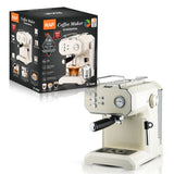 Darrahopens Appliances > Kitchen Appliances > Coffee Machines & Accessories Semi-Automatic Espresso Coffee Machine with Steam Wand for Home and Small Office Use, Dual Cup Extraction, Milk Frother for Cappuccino Latte Macchiato (Black)