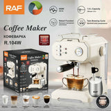 Darrahopens Appliances > Kitchen Appliances > Coffee Machines & Accessories Semi-Automatic Espresso Coffee Machine with Steam Wand for Home and Small Office Use, Dual Cup Extraction, Milk Frother for Cappuccino Latte Macchiato (Black)