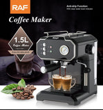 Darrahopens Appliances > Kitchen Appliances > Coffee Machines & Accessories Semi-Automatic Espresso Coffee Machine with Steam Wand for Home and Small Office Use, Dual Cup Extraction, Milk Frother for Cappuccino Latte Macchiato (Ivory)