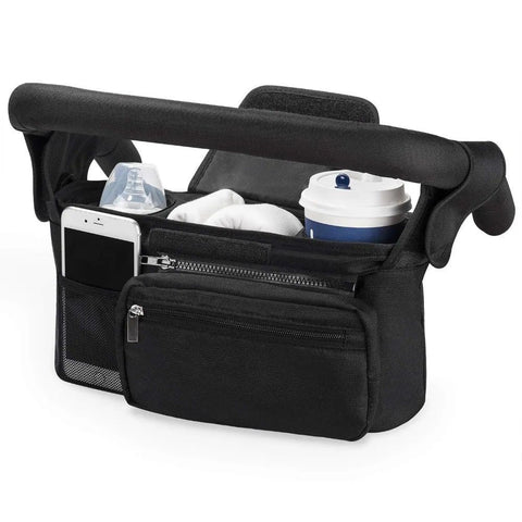 Multifunctional Stroller Organizer Bag – Universal Hanging Storage Pouch with Insulated Bottle Holder, Detachable Pouch, and Adjustable Straps, Doubles as a Crossbody Diaper Bag for On-the-Go Convenience (Black) In Australia - Darrahopens
