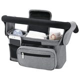 Multifunctional Stroller Organizer Bag – Universal Hanging Storage Pouch with Insulated Bottle Holder, Detachable Pouch, and Adjustable Straps, Doubles as a Crossbody Diaper Bag for On-the-Go Convenience (Grey) In Australia - Darrahopens