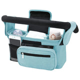 Multifunctional Stroller Organizer Bag – Universal Hanging Storage Pouch with Insulated Bottle Holder, Detachable Pouch, and Adjustable Straps, Doubles as a Crossbody Diaper Bag for On-the-Go Convenience (Pink)