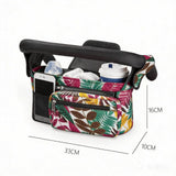 Multifunctional Stroller Organizer Bag – Universal Hanging Storage Pouch with Insulated Bottle Holder, Detachable Pouch, and Adjustable Straps, Doubles as a Crossbody Diaper Bag for On-the-Go Convenience (Tropical Leaf) In Australia - Darrahopens