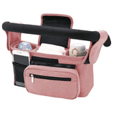 Multifunctional Stroller Organizer Bag – Universal Hanging Storage Pouch with Insulated Bottle Holder, Detachable Pouch, and Adjustable Straps, Doubles as a Crossbody Diaper Bag for On-the-Go Convenience (Tropical Leaf)