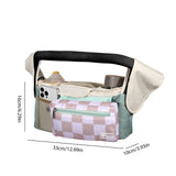 Multifunctional Stroller Organizer Bag – Universal Hanging Storage Pouch with Insulated Bottle Holder, Detachable Pouch, and Adjustable Straps, Doubles as a Crossbody Diaper Bag for On-the-Go Convenience (Tropical Leaf)