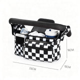 Multifunctional Stroller Organizer Bag – Universal Hanging Storage Pouch with Insulated Bottle Holder, Detachable Pouch, and Adjustable Straps, Doubles as a Crossbody Diaper Bag for On-the-Go Convenience (Tropical Leaf)