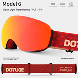 Darrahopens Outdoor Recreation > Snow Sports > Skiing & Accessories Magnetic Ski Goggles with HD Anti-Fog Spherical Lens, UV400 Protection for Snow Sports, Compatible with Eyewear, Ideal for Skiing and Mountain Climbing (H) In Australia - Darrahopens