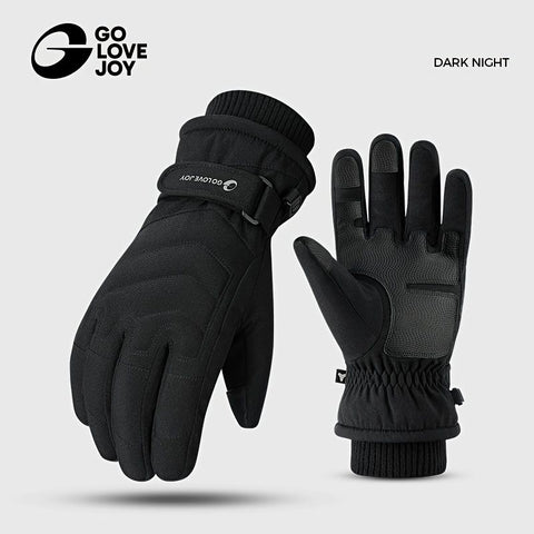 Unisex Winter Ski Gloves with Touchscreen Compatibility, Thick Fleece Lining, Windproof, Anti-Slip Grip for Snowboarding, Hiking, and Cold Weather Daily Commute (XL, Black) In Australia - Darrahopens