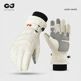 Unisex Winter Ski Gloves with Touchscreen Compatibility, Thick Fleece Lining, Windproof, Anti-Slip Grip for Snowboarding, Hiking, and Cold Weather Daily Commute (XL, Ivory) In Australia - Darrahopens