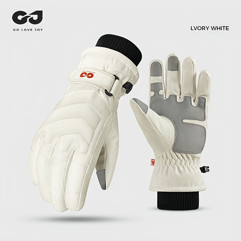 Unisex Winter Ski Gloves with Touchscreen Compatibility, Thick Fleece Lining, Windproof, Anti-Slip Grip for Snowboarding, Hiking, and Cold Weather Daily Commute (XL, Ivory) In Australia - Darrahopens