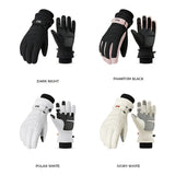 Unisex Winter Ski Gloves with Touchscreen Compatibility, Thick Fleece Lining, Windproof, Anti-Slip Grip for Snowboarding, Hiking, and Cold Weather Daily Commute (XL, Ivory)