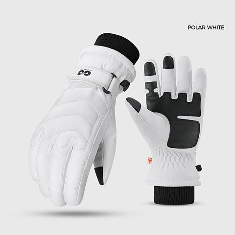 Unisex Winter Ski Gloves with Touchscreen Compatibility, Thick Fleece Lining, Windproof, Anti-Slip Grip for Snowboarding, Hiking, and Cold Weather Daily Commute (XL, White) In Australia - Darrahopens