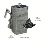Versatile Hands-Free Pet Walking Pouch, Portable Dog Treat Bag, Poop Bag Holder and Waist-Clip Organizer for Keys, Phone and Snacks During Outdoor Training, Hikes and Daily Strolls (Blue)