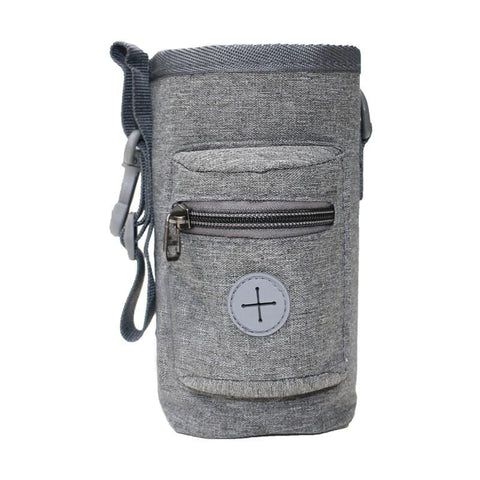 Versatile Hands-Free Pet Walking Pouch, Portable Dog Treat Bag, Poop Bag Holder and Waist-Clip Organizer for Keys, Phone and Snacks During Outdoor Training, Hikes and Daily Strolls (Grey)