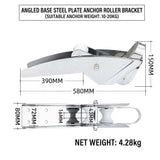 Darrahopens Outdoor Recreation > Boating > Boating Accessories Marine Grade Stainless Steel Boat Anchor Roller Bracket with Dual Rollers and Anchor Stopper for Bow Mounting, Corrosion Resistant Anchor Retrieval System for Boats and Yachts (Angled Base 10-20KG) In Australia - Darrahopens