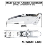 Darrahopens Outdoor Recreation > Boating > Boating Accessories Marine Grade Stainless Steel Boat Anchor Roller Bracket with Dual Rollers and Anchor Stopper for Bow Mounting, Corrosion Resistant Anchor Retrieval System for Boats and Yachts (Straight Base 5-10KG) In Australia - Darrahopens