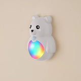Adorable 3D Cartoon Bear LED Wall Light, Motion Sensor Night Light, Rechargeable, Magnetic Mount, No Wiring, Warm White & Rainbow Glow for Bedroom, Nursery, Bathroom, Hallway, Kitchen (White, 2PCS)