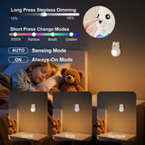 Adorable 3D Cartoon Bear LED Wall Light, Motion Sensor Night Light, Rechargeable, Magnetic Mount, No Wiring, Warm White & Rainbow Glow for Bedroom, Nursery, Bathroom, Hallway, Kitchen (White, 2PCS) In Australia - Darrahopens
