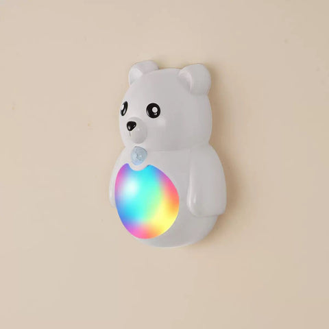 Adorable 3D Cartoon Bear LED Wall Light, Motion Sensor Night Light, Rechargeable, Magnetic Mount, No Wiring, Warm White & Rainbow Glow for Bedroom, Nursery, Bathroom, Hallway, Kitchen (White, 3PCS) In Australia - Darrahopens