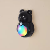 Adorable 3D Cartoon Bear LED Wall Light, Motion Sensor Night Light, Rechargeable, Magnetic Mount, No Wiring, Warm White & Rainbow Glow for Bedroom, Nursery, Bathroom, Hallway, Kitchen (White, 3PCS)