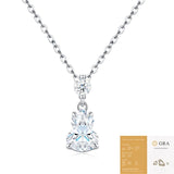Elegant Gourd-Shaped Moissanite Pendant Necklace with Round Accent Stone, Sterling Silver Finish, Ideal for Daily Wear and Light Formal Occasions, Includes Certification for Authenticity (Moissanite, Premium S925) In Australia - Darrahopens