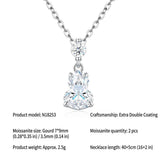 Elegant Gourd-Shaped Moissanite Pendant Necklace with Round Accent Stone, Sterling Silver Finish, Ideal for Daily Wear and Light Formal Occasions, Includes Certification for Authenticity (Moissanite, Premium S925) In Australia - Darrahopens