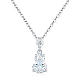 Elegant Gourd-Shaped Moissanite Pendant Necklace with Round Accent Stone, Sterling Silver Finish, Ideal for Daily Wear and Light Formal Occasions, Includes Certification for Authenticity (Moissanite, Premium S925)