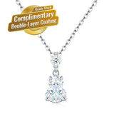 Elegant Gourd-Shaped Moissanite Pendant Necklace with Round Accent Stone, Sterling Silver Finish, Ideal for Daily Wear and Light Formal Occasions, Includes Certification for Authenticity (Moissanite, Premium S925)