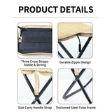 Ultra-Light Portable Folding Stool with Carry Handle – Compact Handbag-Style Camping Seat for Outdoor Adventures, Travel, Queuing, and Picnics, Heavy-Duty Aluminum Alloy Frame, Supports Up to 120kg (XL, Black)