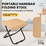 Ultra-Light Portable Folding Stool with Carry Handle – Compact Handbag-Style Camping Seat for Outdoor Adventures, Travel, Queuing, and Picnics, Heavy-Duty Aluminum Alloy Frame, Supports Up to 120kg (XL, Black)