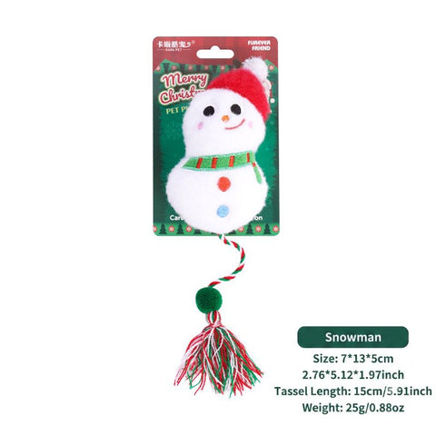 Delightful Christmas Catnip Cat Toys Set with Crinkle Sound – Soft Plush Biting and Kicking Playmates for Your Feline, Perfect Holiday Gift to Keep Indoor Cats Entertained and Self-Amusing (Snowman)