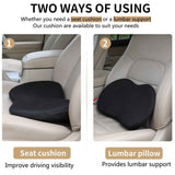 Premium Memory Foam Car Seat Cushion with Lumbar Support – Ergonomic Design for Enhanced Driving Comfort, Breathable Mesh Cover, Washable and Durable (Black)