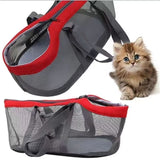 Cozy Mesh Pet Carrier for Cats and Small Dogs – Breathable, Portable Tote Bag with Wide Head Opening, Perfect for Daily Walks, Vet Visits, and Short Trips (Gray & Orange)