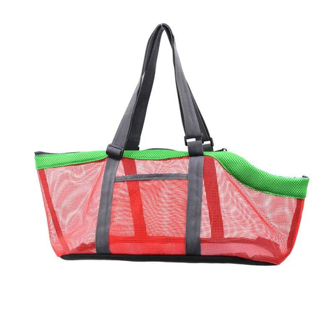 Cozy Mesh Pet Carrier for Cats and Small Dogs – Breathable, Portable Tote Bag with Wide Head Opening, Perfect for Daily Walks, Vet Visits, and Short Trips (Red & Green) In Australia - Darrahopens