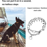 Heavy-Duty Dog Training Collar with Removable Stimulation Links, Anti-Pull Correction Chain for Reactive Dogs, Adjustable Fit for Large & Medium Breeds, Durable Metal Build with Rubber-Tipped Pins for Safe Obedience Walks (M) In Australia - Darrahopens