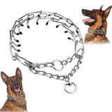 Heavy-Duty Dog Training Collar with Removable Stimulation Links, Anti-Pull Correction Chain for Reactive Dogs, Adjustable Fit for Large & Medium Breeds, Durable Metal Build with Rubber-Tipped Pins for Safe Obedience Walks (S) In Australia - Darrahopens