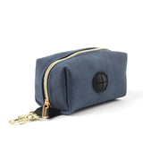 Elevate Your Daily Walks with This Stylish Pet Waste Bag Dispenser – A Sleek Leather-Like Pouch That Holds Rolls, Keys, and Treats, Clipping Effortlessly to Leashes or Bags for Hands-Free Convenience (Blue Suede)