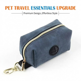 Elevate Your Daily Walks with This Stylish Pet Waste Bag Dispenser – A Sleek Leather-Like Pouch That Holds Rolls, Keys, and Treats, Clipping Effortlessly to Leashes or Bags for Hands-Free Convenience (Blue Suede)