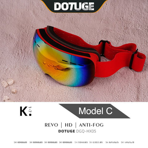 Kids Snow Goggles with Large Spherical Lens, Double-Layer Anti-Fog HD Lens, UV400 Protection, Adjustable Elastic Strap, Ideal for Skiing, Snowboarding & Winter Outdoor Sports (C) In Australia - Darrahopens