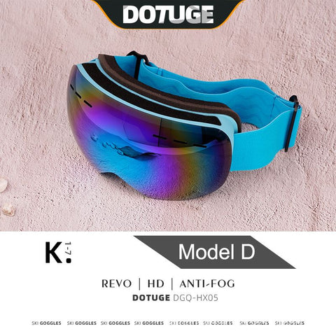 Kids Snow Goggles with Large Spherical Lens, Double-Layer Anti-Fog HD Lens, UV400 Protection, Adjustable Elastic Strap, Ideal for Skiing, Snowboarding & Winter Outdoor Sports (D) In Australia - Darrahopens