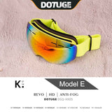 Kids Snow Goggles with Large Spherical Lens, Double-Layer Anti-Fog HD Lens, UV400 Protection, Adjustable Elastic Strap, Ideal for Skiing, Snowboarding & Winter Outdoor Sports (E) In Australia - Darrahopens