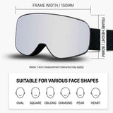 Kids Snow Goggles with Large Spherical Lens, Double-Layer Anti-Fog HD Lens, UV400 Protection, Adjustable Elastic Strap, Ideal for Skiing, Snowboarding & Winter Outdoor Sports (E) In Australia - Darrahopens