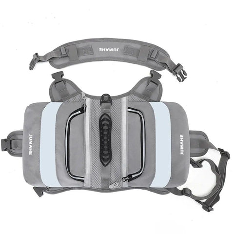 Self-Supporting Dog Backpack Vest with Dual Side Pockets – Hands-Free Canine Carrier for Hiking, Walking, and Outdoor Adventures, Let Your Dog Haul Treats, Water, and Essentials in Style (LightGrey)