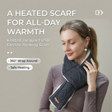 USB-Powered Heated Scarf with 3 Temperature Settings, Knitted Jacquard Design, Soft Fleece Lining, Ideal for Winter Outdoor and Home Use, Machine Washable, Power Bank Not Included (Plaid Jacquard, Light Green) In Australia - Darrahopens