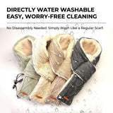 USB-Powered Heated Scarf with 3 Temperature Settings, Knitted Jacquard Design, Soft Fleece Lining, Ideal for Winter Outdoor and Home Use, Machine Washable, Power Bank Not Included (Stripe Jacquard, Dark Grey)
