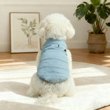 Winter Warm Quilted Vest for Small Pets – Water-Resistant, Fleece-Lined, Easy-On Design with Leash Hole for Indoor and Outdoor Use (XL, Blue)