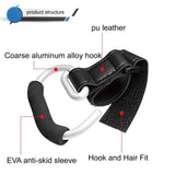 Universal Stroller Hooks with PU Leather Straps – Heavy-Duty Aluminum Baby Stroller Organizer for Hanging Bags, Purses, and Diaper Bags on Stroller Handles or Frames (2PCS（Black）)