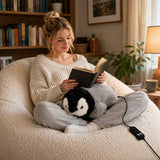 Keep cozy and warm with this adorable penguin-shaped heated plush toy, perfect for relaxing at home, reading, or as a thoughtful gift for any occasion.